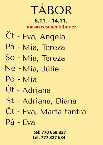 JULIE jen NEDĚL 9.11.